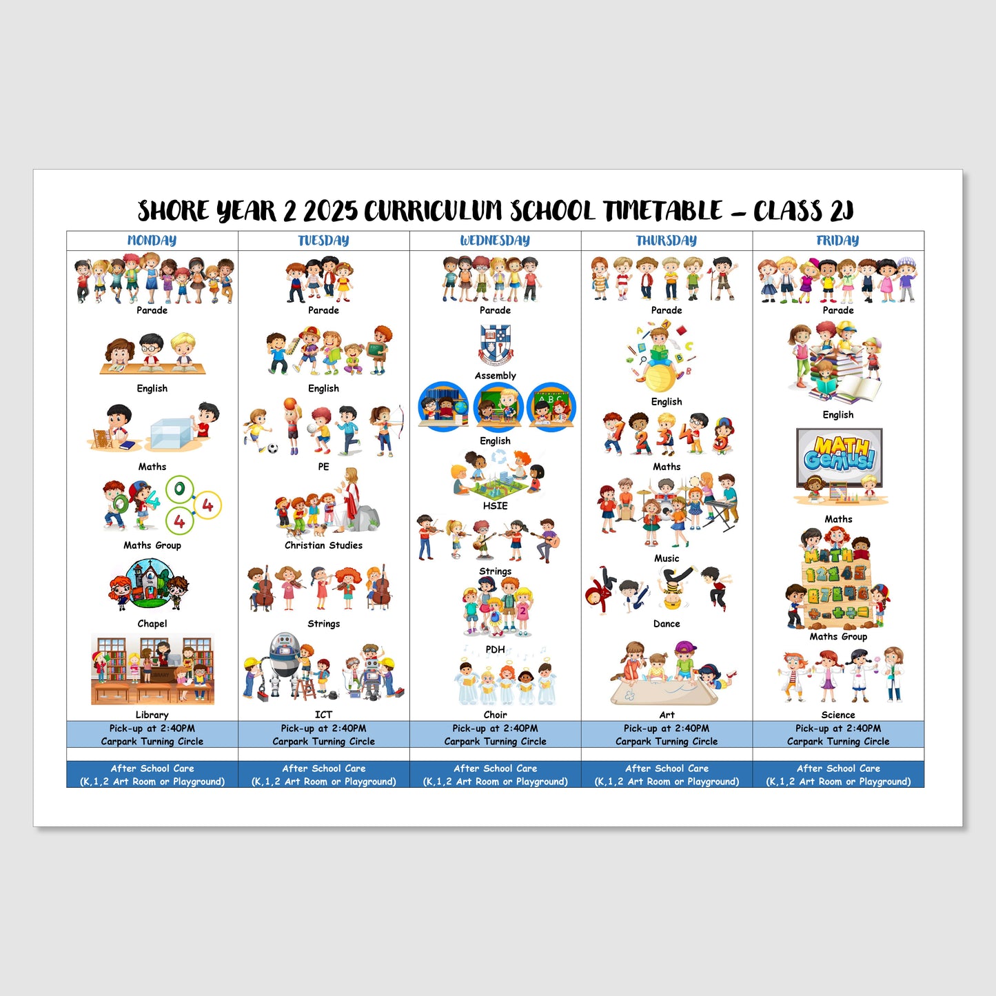 Curriculum Timetable - Shore