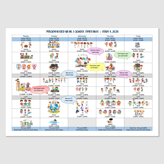 Personalised Timetable - Shore